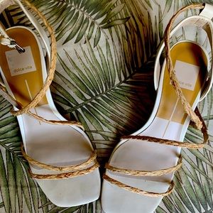 EUC☀️Super cute Dolce Vita white heels with rattan heal